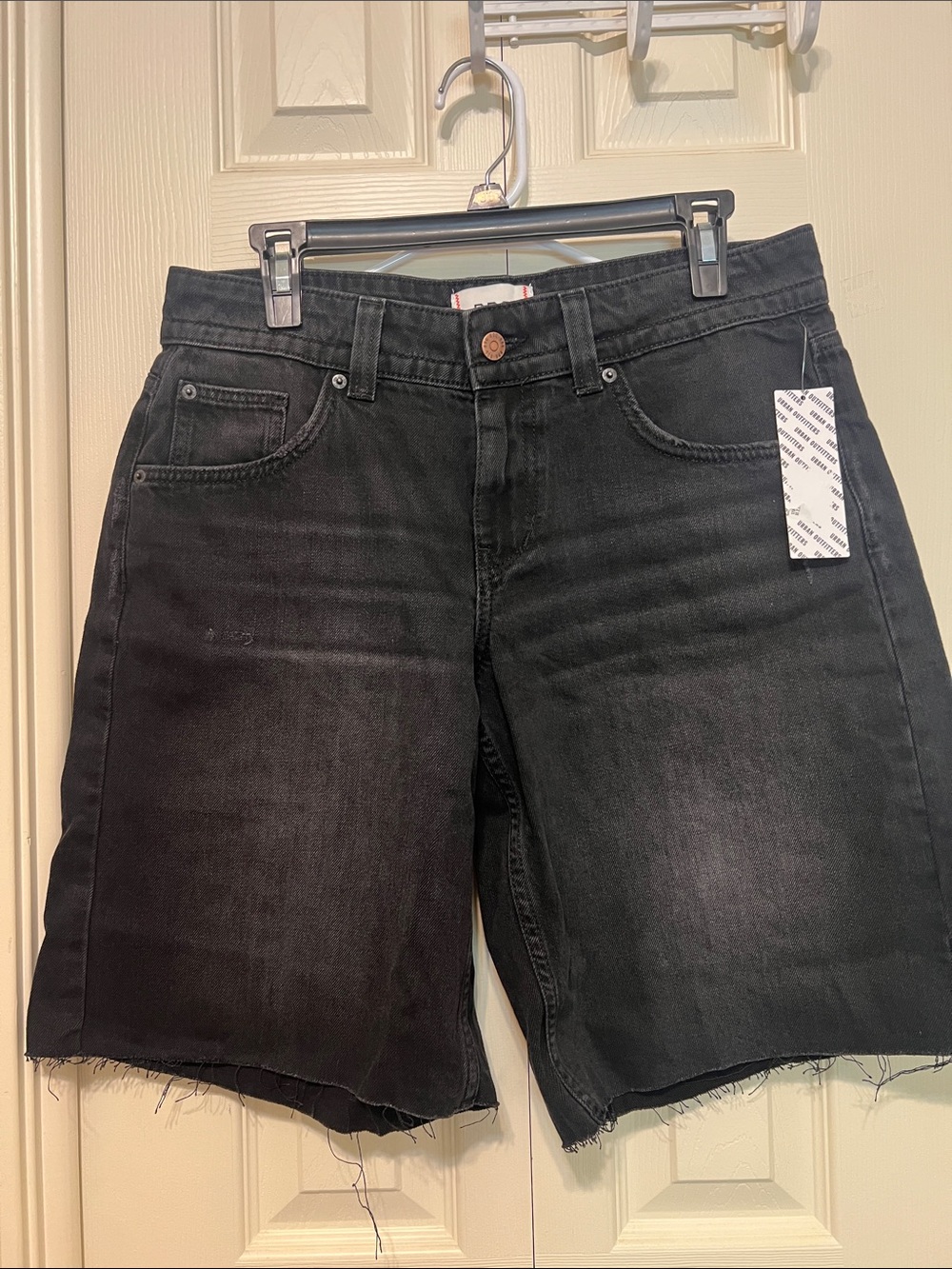 Black womens Denim Cut-Off Shorts